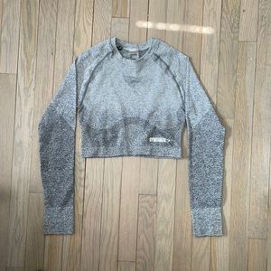 Gymshark cropped gray ombré long sleeve